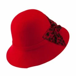 Something Special Wool Felt Hat With Animal Print Bow 28 Something Special Wool Felt Hat With Animal Print Bow -Adams Shop ap002fp red 2