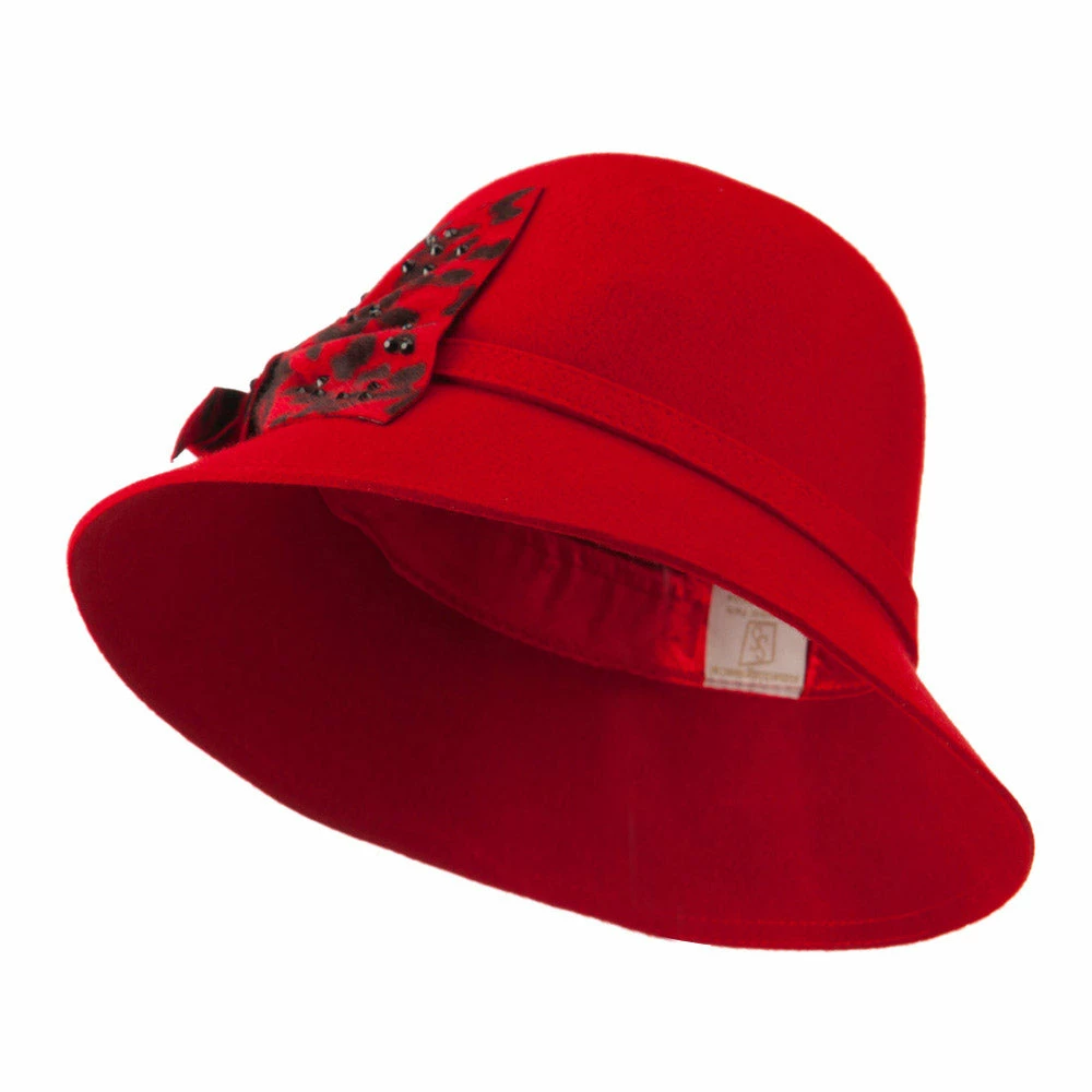 Something Special Wool Felt Hat With Animal Print Bow 11 Something Special Wool Felt Hat With Animal Print Bow - Image 9