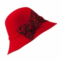 Something Special Wool Felt Hat With Animal Print Bow 31 Something Special Wool Felt Hat With Animal Print Bow -Adams Shop ap002fp red 5