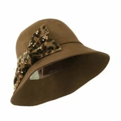 Something Special Wool Felt Hat With Animal Print Bow 32 Something Special Wool Felt Hat With Animal Print Bow -Adams Shop ap003fp pecan 1