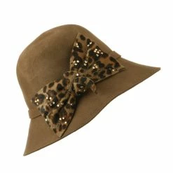 Something Special Wool Felt Hat With Animal Print Bow 36 Something Special Wool Felt Hat With Animal Print Bow -Adams Shop ap003fp pecan 5