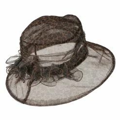 Jeanne Simmons Leopard Print Ruffle Flower Organza Hat -Adams Shop ar001fy 3