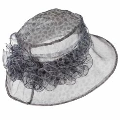 Jeanne Simmons Leopard Print Ruffle Flower Organza Hat -Adams Shop ar002fy 3 1