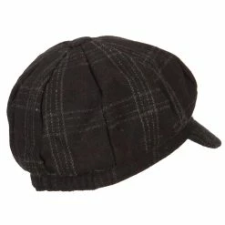 Something Special Classic Plaid Patterned Newsboy Cap 24 Something Special Classic Plaid Patterned Newsboy Cap -Adams Shop as001nb black 3