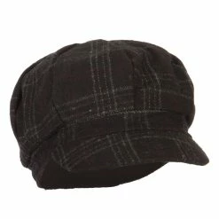 Something Special Classic Plaid Patterned Newsboy Cap 25 Something Special Classic Plaid Patterned Newsboy Cap -Adams Shop as001nb black 4