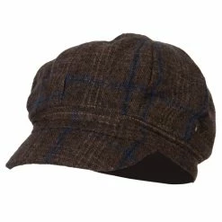 Something Special Classic Plaid Patterned Newsboy Cap 32 Something Special Classic Plaid Patterned Newsboy Cap -Adams Shop as002nb brown 1