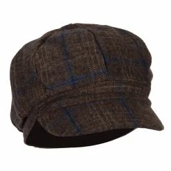 Something Special Classic Plaid Patterned Newsboy Cap 35 Something Special Classic Plaid Patterned Newsboy Cap -Adams Shop as002nb brown 4