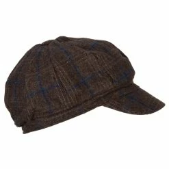 Something Special Classic Plaid Patterned Newsboy Cap 36 Something Special Classic Plaid Patterned Newsboy Cap -Adams Shop as002nb brown 5