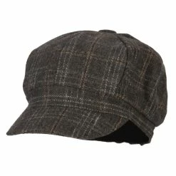 Something Special Classic Plaid Patterned Newsboy Cap 27 Something Special Classic Plaid Patterned Newsboy Cap -Adams Shop as003nb grey 1