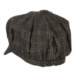Something Special Classic Plaid Patterned Newsboy Cap 28 Something Special Classic Plaid Patterned Newsboy Cap -Adams Shop as003nb grey 2