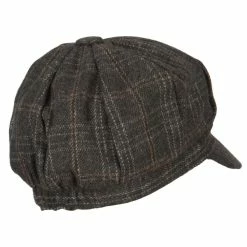 Something Special Classic Plaid Patterned Newsboy Cap 29 Something Special Classic Plaid Patterned Newsboy Cap -Adams Shop as003nb grey 3