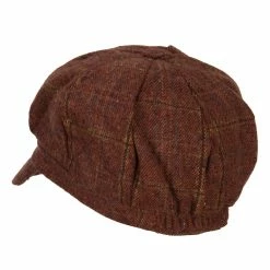 Something Special Classic Plaid Patterned Newsboy Cap 38 Something Special Classic Plaid Patterned Newsboy Cap -Adams Shop as004nb rust 2