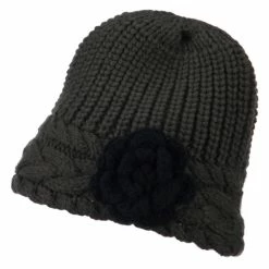 Jeanne Simmons Women's Flower Short Acrylic Beanie -Adams Shop aw001ps grey 5