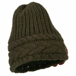 Jeanne Simmons Women's Flower Short Acrylic Beanie -Adams Shop aw002ps taupe 4