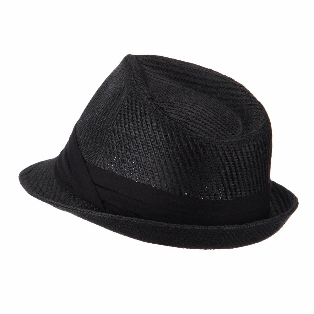 Hatiya Toyo Fedora Hat With Black Band 4 Hatiya Toyo Fedora Hat With Black Band - Image 2