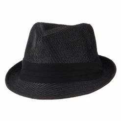 Hatiya Toyo Fedora Hat With Black Band 56 Hatiya Toyo Fedora Hat With Black Band -Adams Shop bb001cf black black 5 2