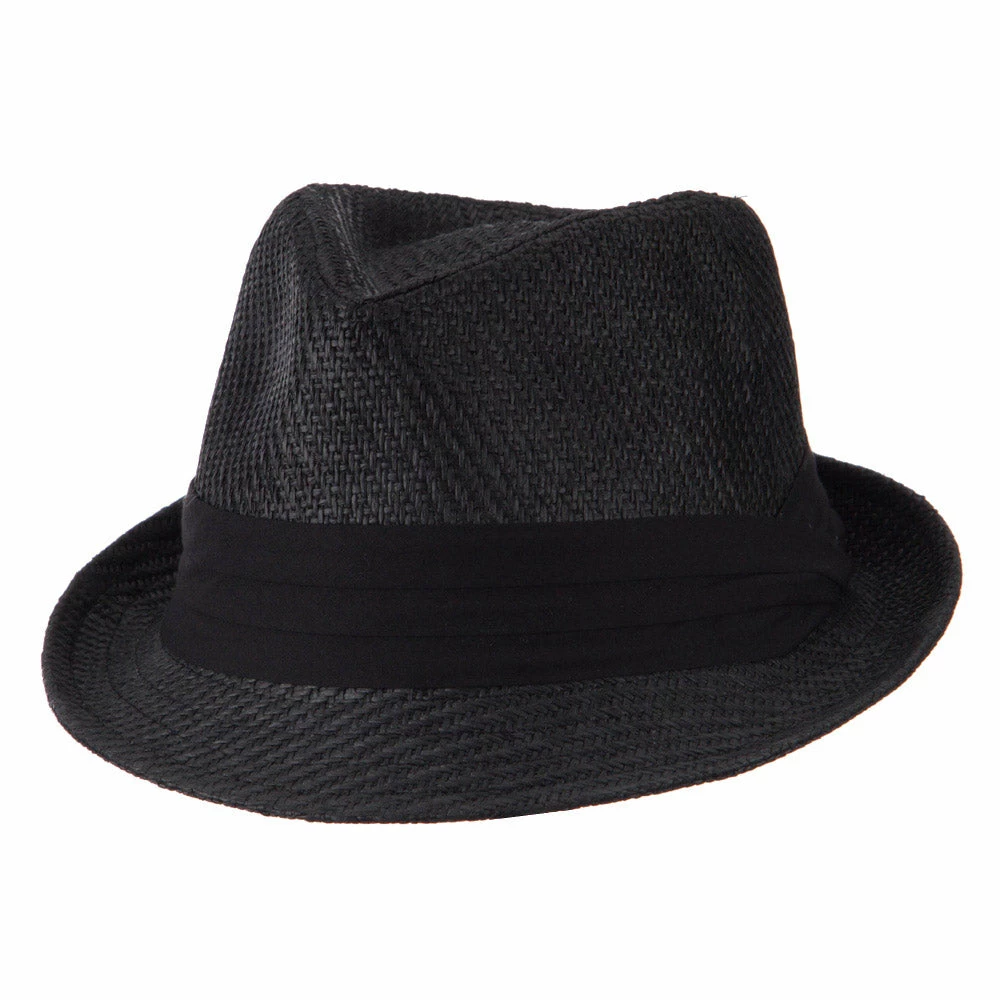 Hatiya Toyo Fedora Hat With Black Band 7 Hatiya Toyo Fedora Hat With Black Band - Image 5