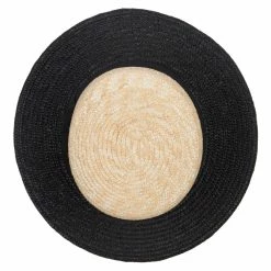Jeanne Simmons UPF 50+ Wheat Straw Boater Hat 21 Jeanne Simmons UPF 50+ Wheat Straw Boater Hat -Adams Shop bb001pp natural black 5