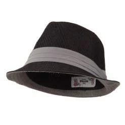 Hatiya Toyo Fedora Hat With Black Band 77 Hatiya Toyo Fedora Hat With Black Band -Adams Shop bb002cf black grey 1 2