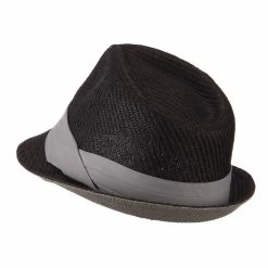 Hatiya Toyo Fedora Hat With Black Band 78 Hatiya Toyo Fedora Hat With Black Band -Adams Shop bb002cf black grey 2 2