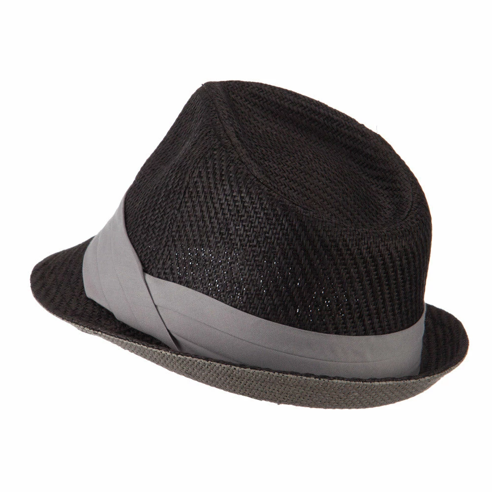Hatiya Toyo Fedora Hat With Black Band 29 Hatiya Toyo Fedora Hat With Black Band - Image 27