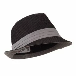 Hatiya Toyo Fedora Hat With Black Band 80 Hatiya Toyo Fedora Hat With Black Band -Adams Shop bb002cf black grey 4 2
