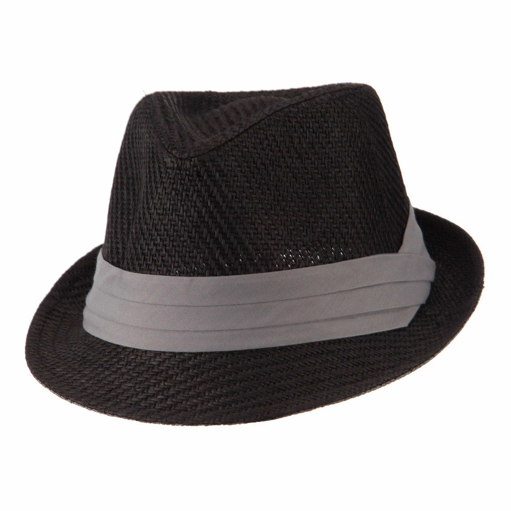 Hatiya Toyo Fedora Hat With Black Band 32 Hatiya Toyo Fedora Hat With Black Band - Image 30