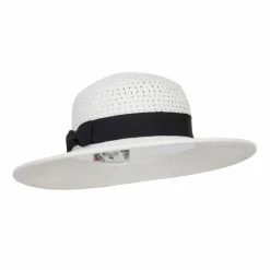 Hatiya Band Boater Panama Hat 25 Hatiya Band Boater Panama Hat -Adams Shop bb002pe white 4 1