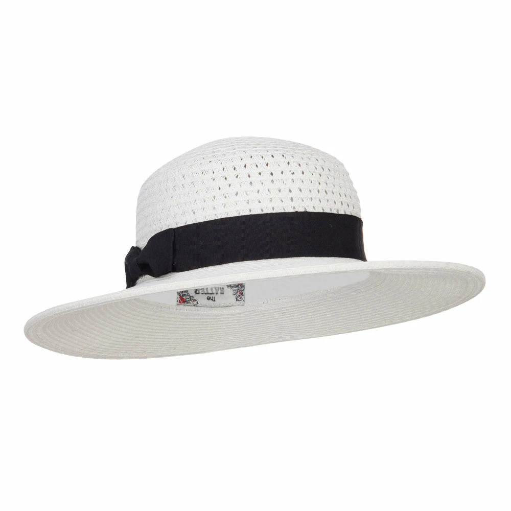 Hatiya Band Boater Panama Hat 6 Hatiya Band Boater Panama Hat - Image 4