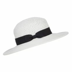 Hatiya Band Boater Panama Hat 26 Hatiya Band Boater Panama Hat -Adams Shop bb002pe white 5 1