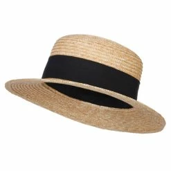 Jeanne Simmons UPF 50+ Wheat Straw Boater Hat