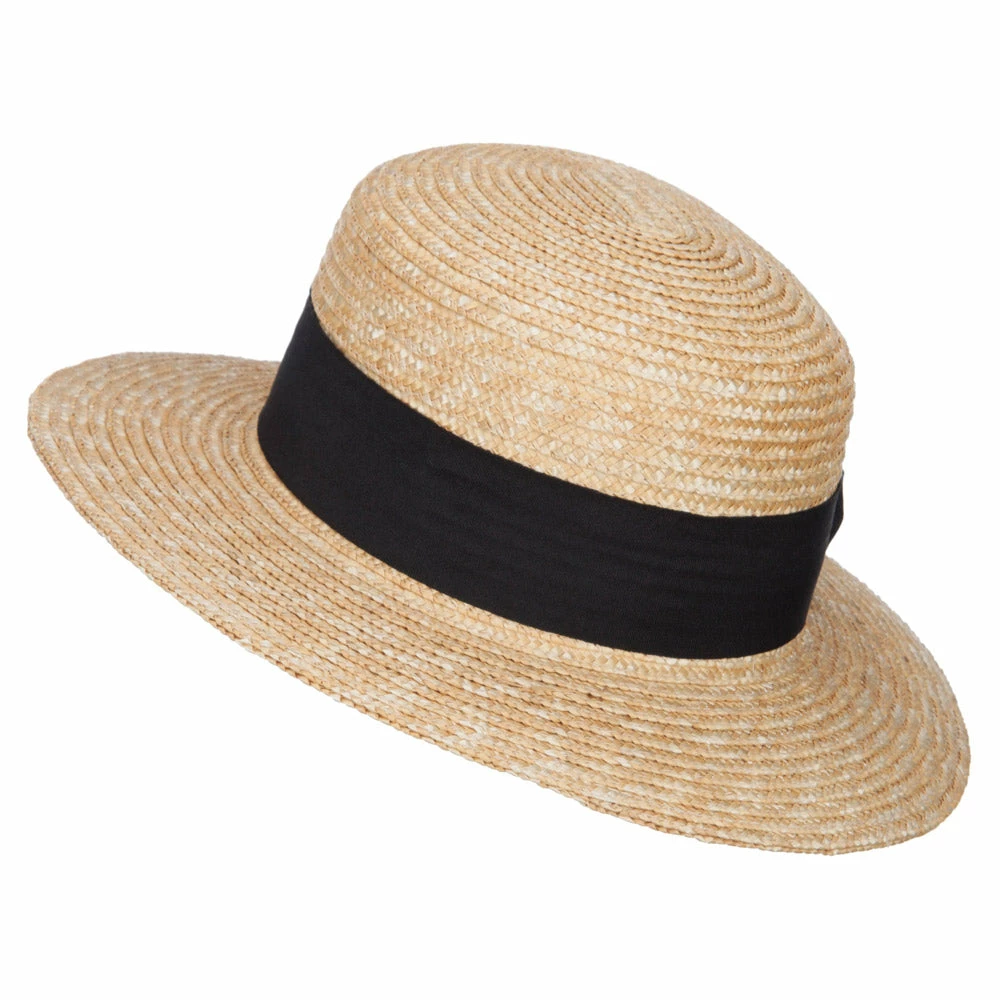 Jeanne Simmons UPF 50+ Wheat Straw Boater Hat 4 Jeanne Simmons UPF 50+ Wheat Straw Boater Hat - Image 2