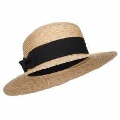Jeanne Simmons UPF 50+ Wheat Straw Boater Hat 15 Jeanne Simmons UPF 50+ Wheat Straw Boater Hat -Adams Shop bb002pp natural 4