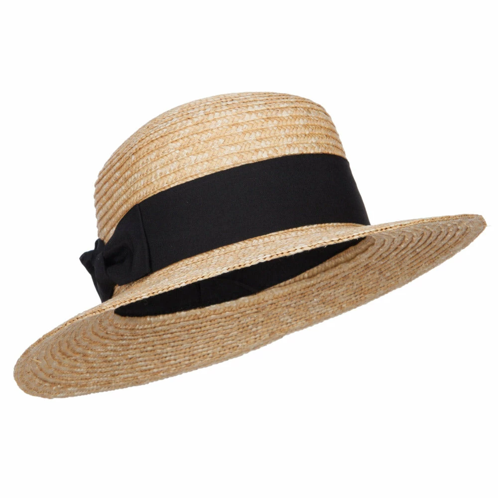 Jeanne Simmons UPF 50+ Wheat Straw Boater Hat 6 Jeanne Simmons UPF 50+ Wheat Straw Boater Hat - Image 4