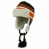 Outdoor Contrast Jacquard Striped Knit Hat 1 Outdoor Contrast Jacquard Striped Knit Hat -Adams Shop bb002th black orange 1