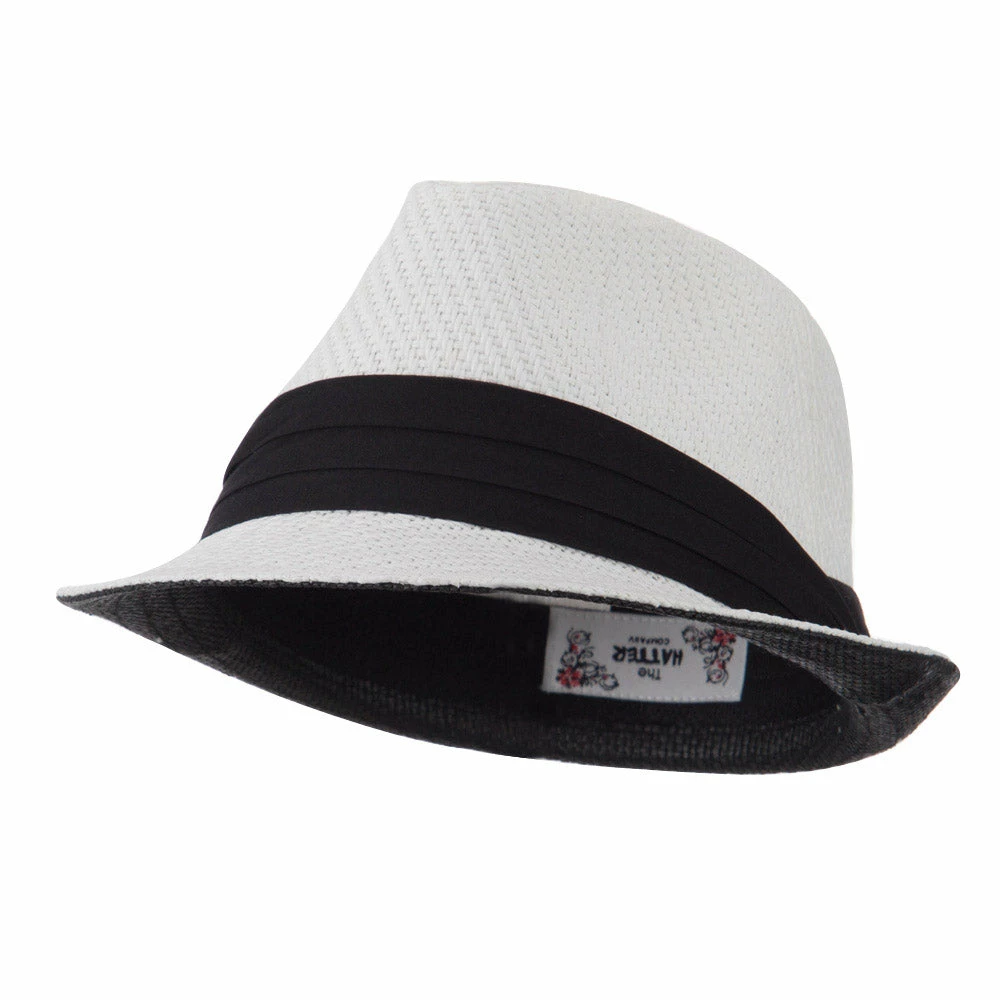 Hatiya Toyo Fedora Hat With Black Band 8 Hatiya Toyo Fedora Hat With Black Band - Image 6