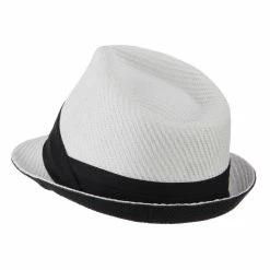 Hatiya Toyo Fedora Hat With Black Band 58 Hatiya Toyo Fedora Hat With Black Band -Adams Shop bb003cf white 2 2