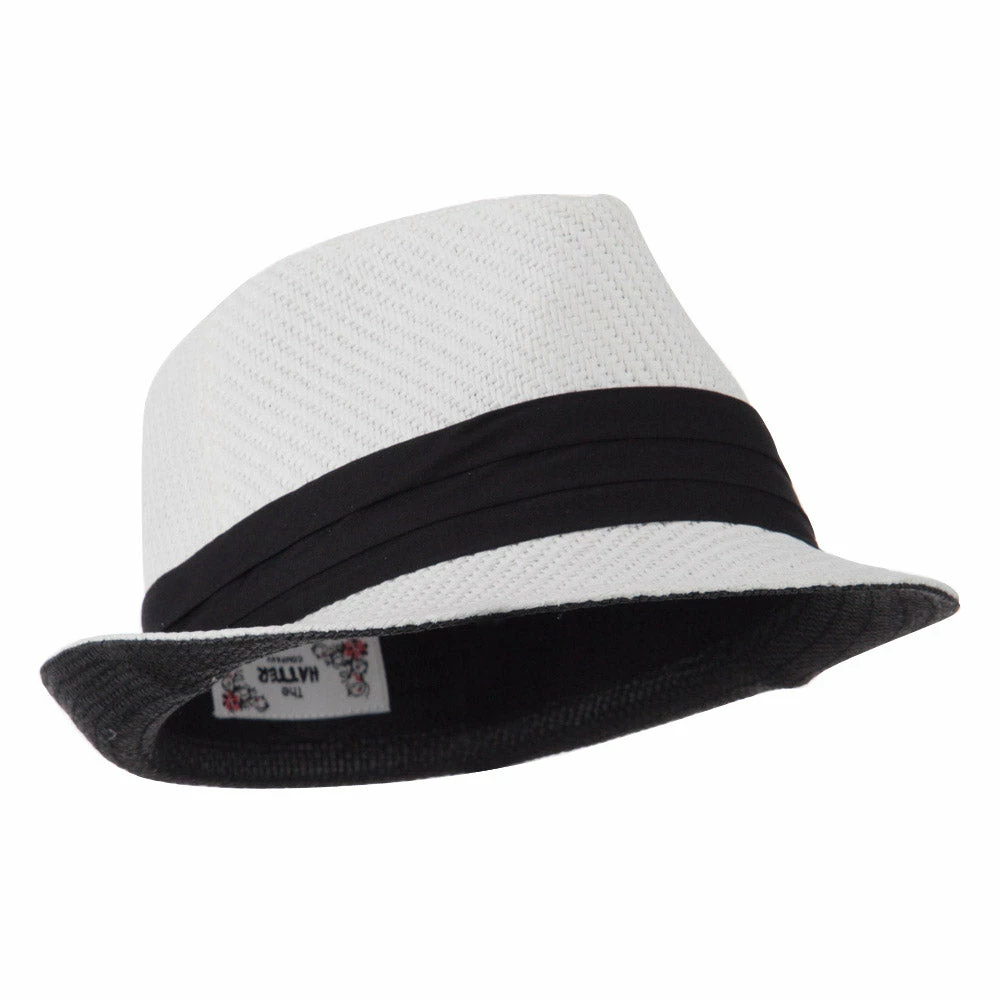 Hatiya Toyo Fedora Hat With Black Band 11 Hatiya Toyo Fedora Hat With Black Band - Image 9