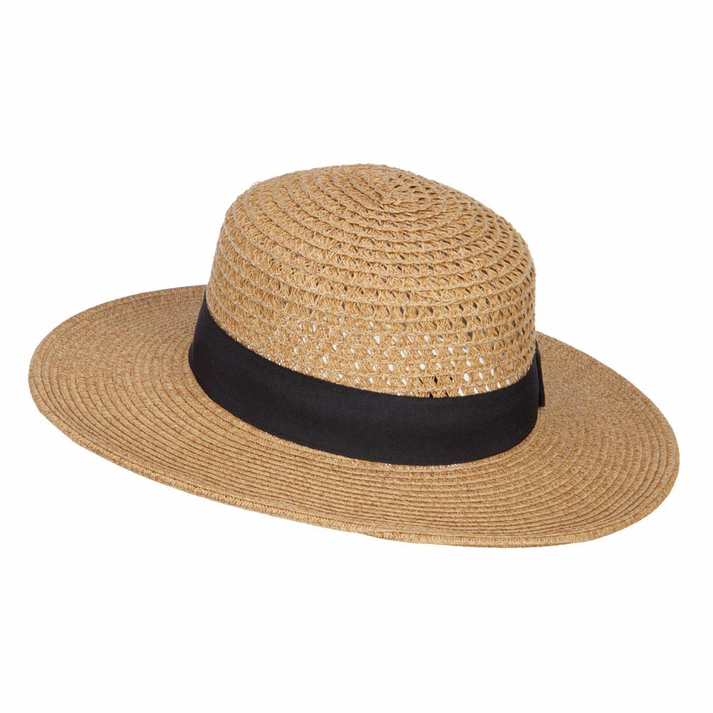 Hatiya Band Boater Panama Hat 9 Hatiya Band Boater Panama Hat - Image 7