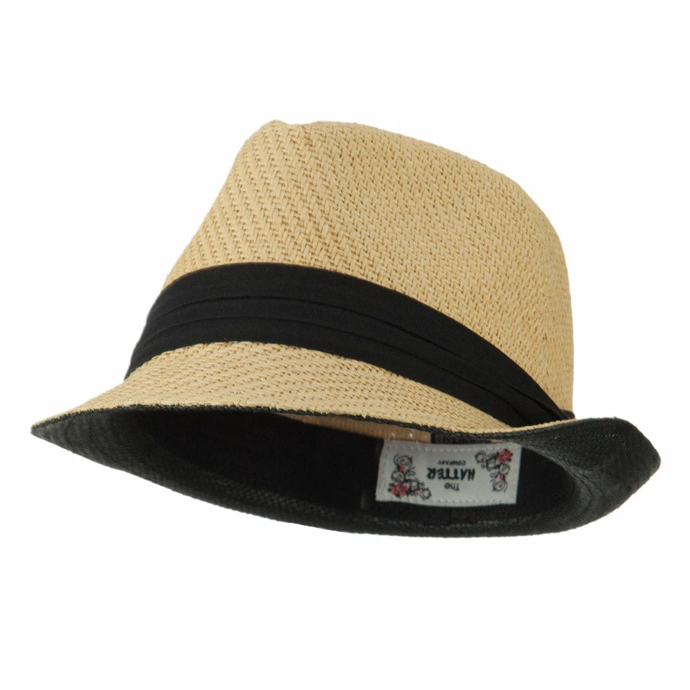 Hatiya Toyo Fedora Hat With Black Band 33 Hatiya Toyo Fedora Hat With Black Band - Image 31