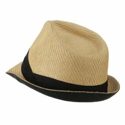Hatiya Toyo Fedora Hat With Black Band 83 Hatiya Toyo Fedora Hat With Black Band -Adams Shop bb004cf tan 2 2