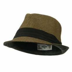 Hatiya Toyo Fedora Hat With Black Band 87 Hatiya Toyo Fedora Hat With Black Band -Adams Shop bb005cf brown 1 2