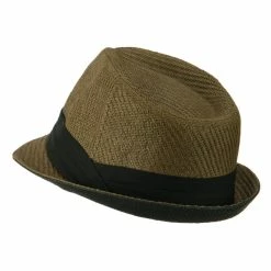 Hatiya Toyo Fedora Hat With Black Band 88 Hatiya Toyo Fedora Hat With Black Band -Adams Shop bb005cf brown 2 2