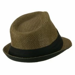 Hatiya Toyo Fedora Hat With Black Band 89 Hatiya Toyo Fedora Hat With Black Band -Adams Shop bb005cf brown 3 2