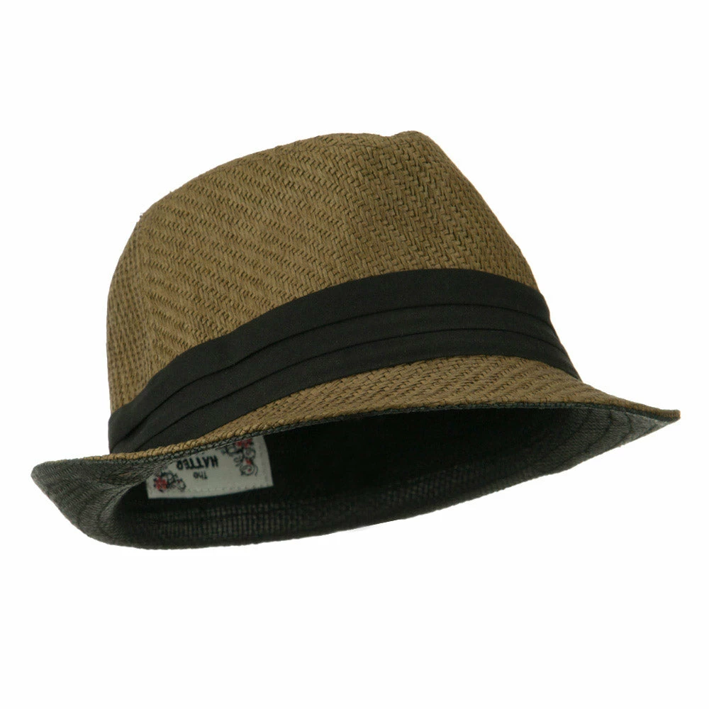 Hatiya Toyo Fedora Hat With Black Band 41 Hatiya Toyo Fedora Hat With Black Band - Image 39