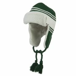 Outdoor Contrast Jacquard Striped Knit Hat -Adams Shop bb005th green white 1