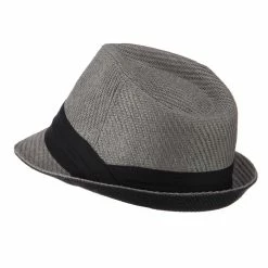 Hatiya Toyo Fedora Hat With Black Band 93 Hatiya Toyo Fedora Hat With Black Band -Adams Shop bb006cf grey 2 2