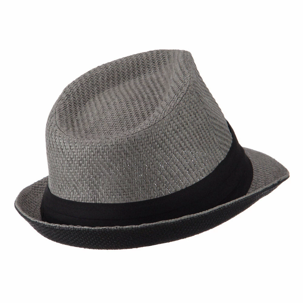 Hatiya Toyo Fedora Hat With Black Band 45 Hatiya Toyo Fedora Hat With Black Band - Image 43
