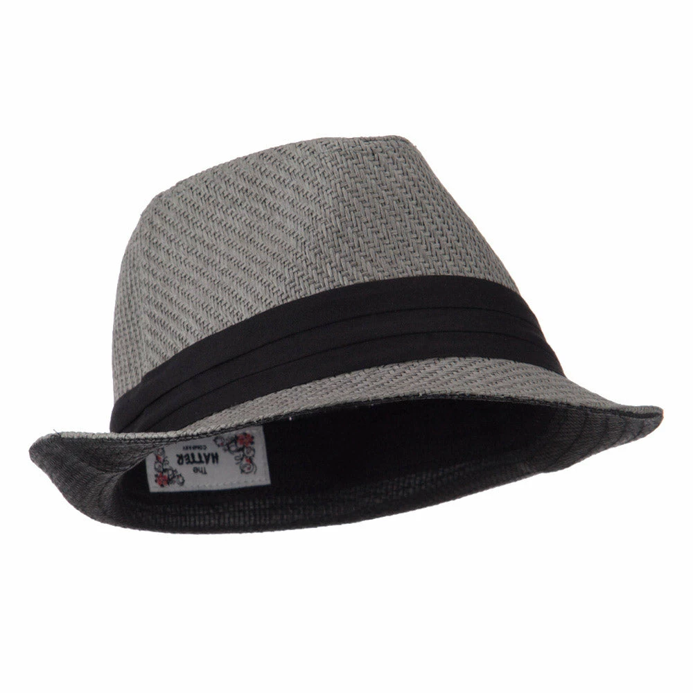 Hatiya Toyo Fedora Hat With Black Band 46 Hatiya Toyo Fedora Hat With Black Band - Image 44