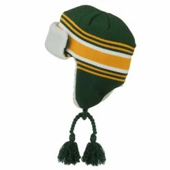 Outdoor Contrast Jacquard Striped Knit Hat -Adams Shop bb006th green gold 5